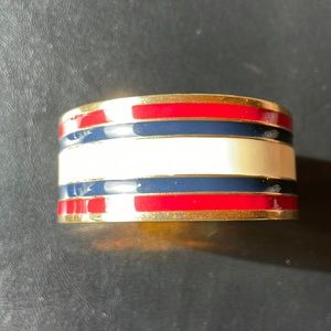 Ralph Lauren gold enamel thick nautical theme bangle bracelet